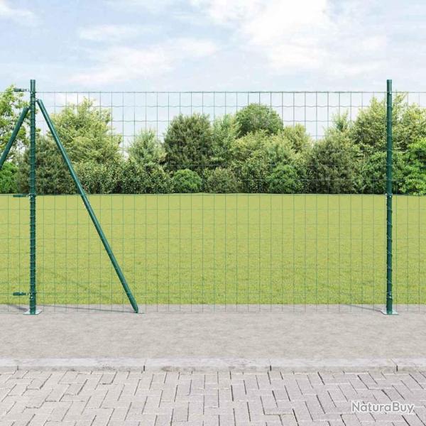 Cl�ture avec poteau Vert 1,5 x 10 m Acier et PVC