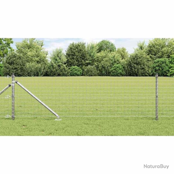 Cl�ture avec poteau Argent� 0,4 x 10 m Acier