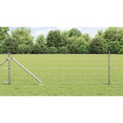 Cl&ocirc;ture avec poteau Argent&eacute; 0,4 x 25 m Acier
