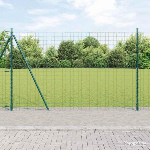 Cl�ture avec poteau Vert 1,2 x 25 m Acier et PVC
