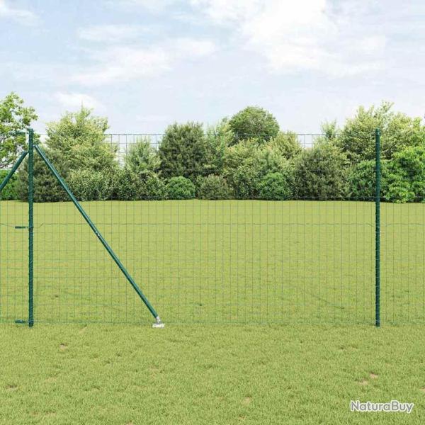 Cl�ture avec poteau Vert 1,6 x 10 m Acier et PVC