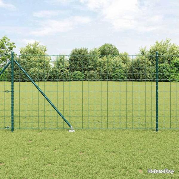 Cl�ture avec poteau Vert 1 x 10 m Acier