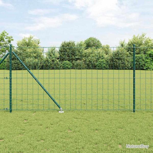 Cl�ture avec poteau Vert 1,2 x 10 m Acier