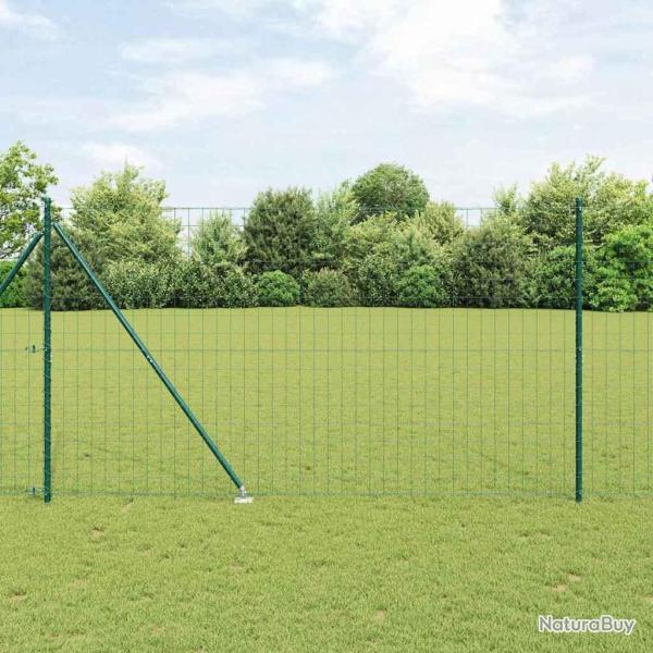Cl�ture avec poteau Vert 1,5 x 10 m Acier et PVC