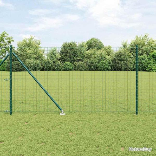 Cl�ture avec poteau Vert 1 x 25 m Acier et PVC