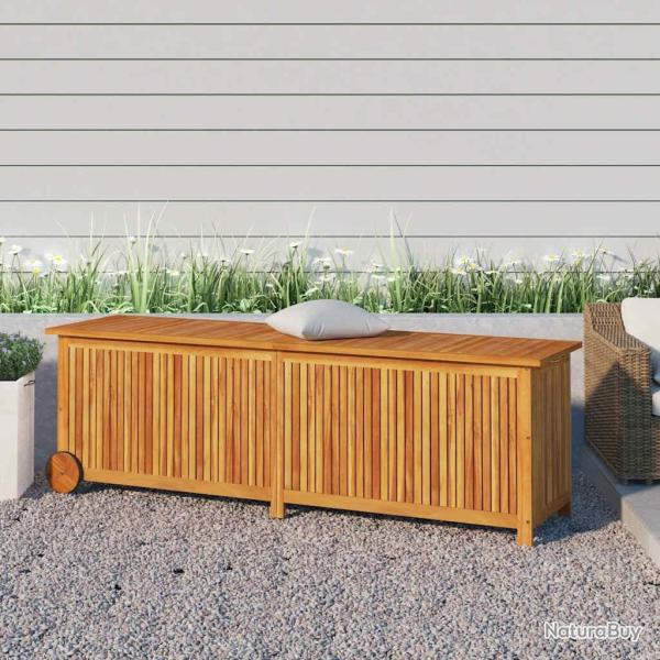 Bo�te de rangement de jardin avec roues 150x50x58cm bois acacia