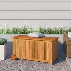 Bo&icirc;te de rangement de jardin avec roues 113x50x58cm Bois acacia