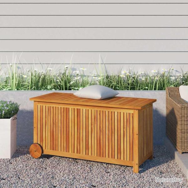 Bo�te de rangement de jardin avec roues 113x50x58cm Bois acacia