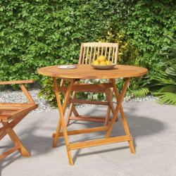 Table pliable de jardin &Oslash; 90x75 cm Bois d'acacia solide