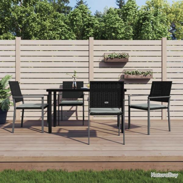 Ensemble � manger de jardin 5 pcs coussins r�sine tress�e acier