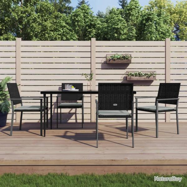Ensemble � manger de jardin 5 pcs coussins r�sine tress�e acier