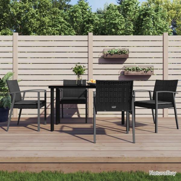 Ensemble � manger de jardin 5 pcs coussins r�sine tress�e acier