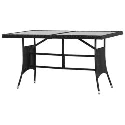 Table de jardin Noir 140x80x74 cm R&eacute;sine tress&eacute;e