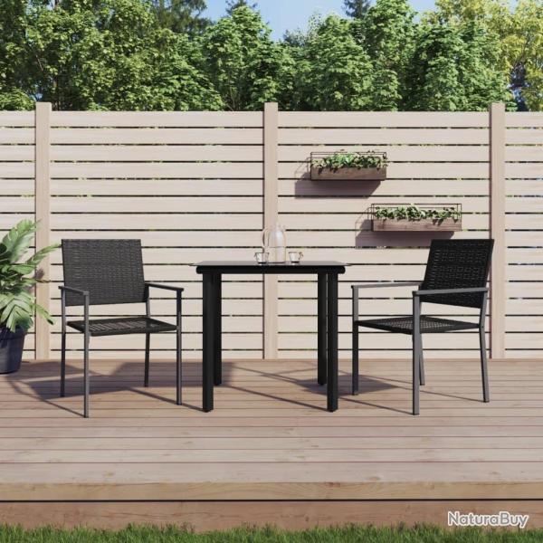 Ensemble � manger de jardin 3 pcs r�sine tress�e acier