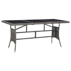 Table de jardin Gris 170x80x74 cm R&eacute;sine tress&eacute;e