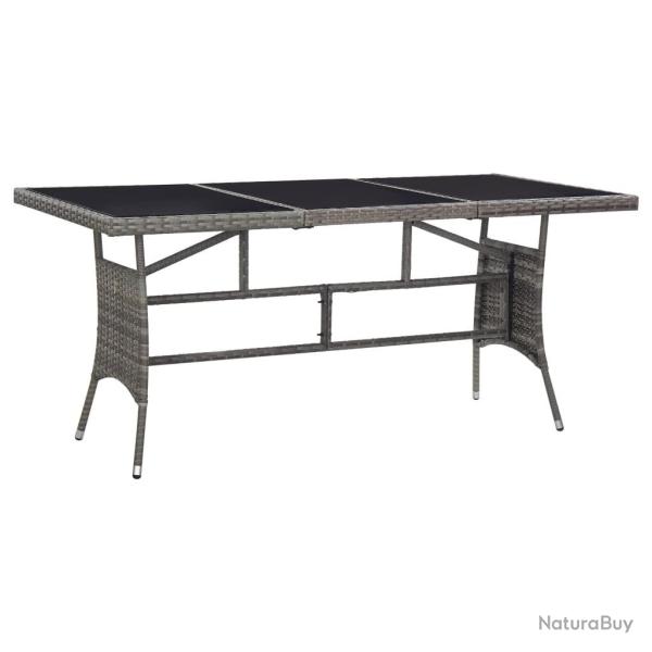 Table de jardin Gris 170x80x74 cm R�sine tress�e