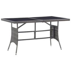 Table de jardin Gris 140x80x74 cm R&eacute;sine tress&eacute;e