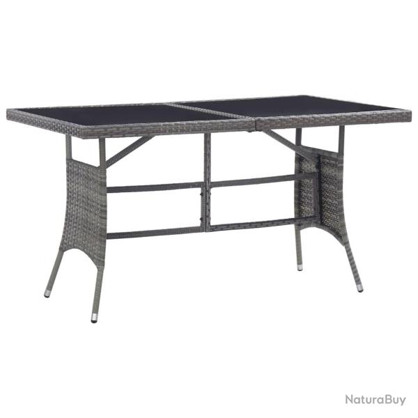 Table de jardin Gris 140x80x74 cm R�sine tress�e