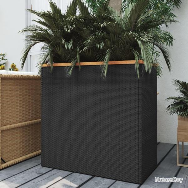 Jardini�re noir 80x40x80 cm r�sine tress�e