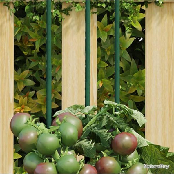 Piquets pour plantes de jardin 30 pcs vert 90 cm acier
