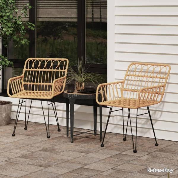 Chaises de jardin lot de 2 accoudoir 56x64x80 cm R�sine tress�e