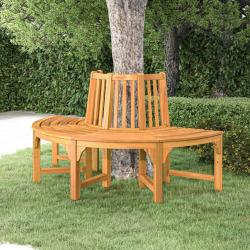 Banc demi-circulaire tour d'arbre &Oslash;160cm bois massif eucalyptus