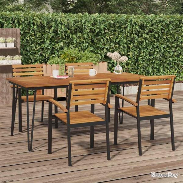 Table de jardin avec pieds �pingle � cheveux 180x90x75 acacia