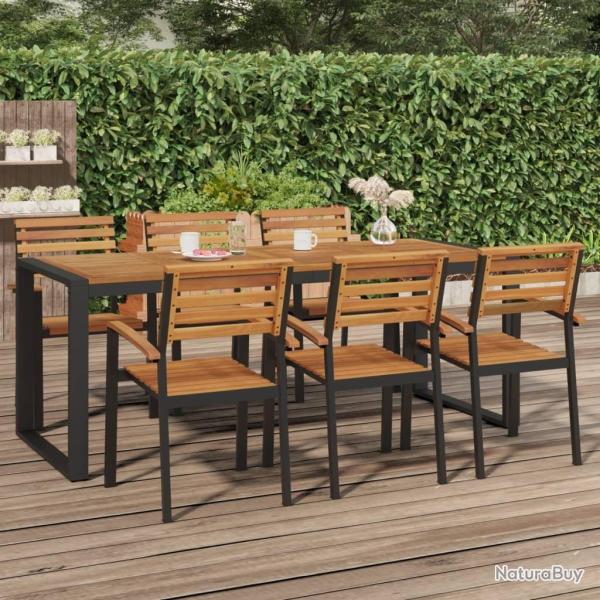 Table de jardin et pieds en forme de U 200x90x75 cm bois acacia