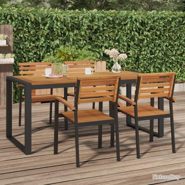 Table de jardin et pieds en forme de U 180x90x75 cm bois acacia