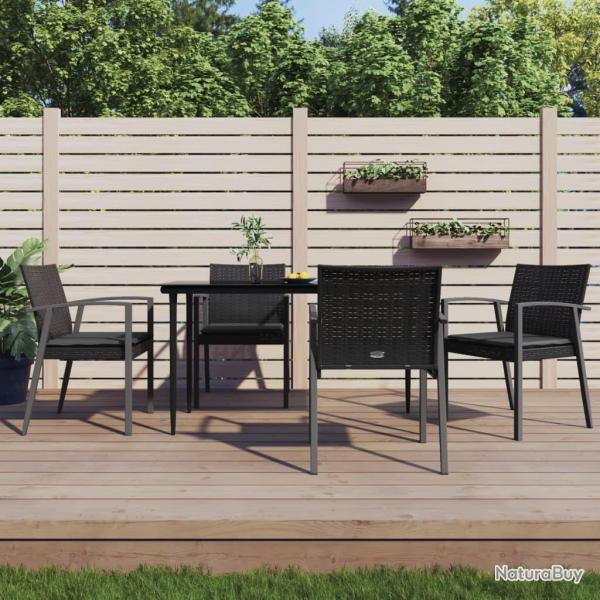 Ensemble � manger de jardin 5 pcs coussins r�sine tress�e acier