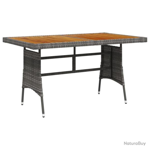 Table de jardin Gris 130x70x72 cm R�sine tress�e et acacia