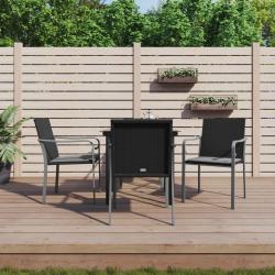 Ensemble &agrave; manger de jardin 5 pcs coussins r&eacute;sine tress&eacute;e acier