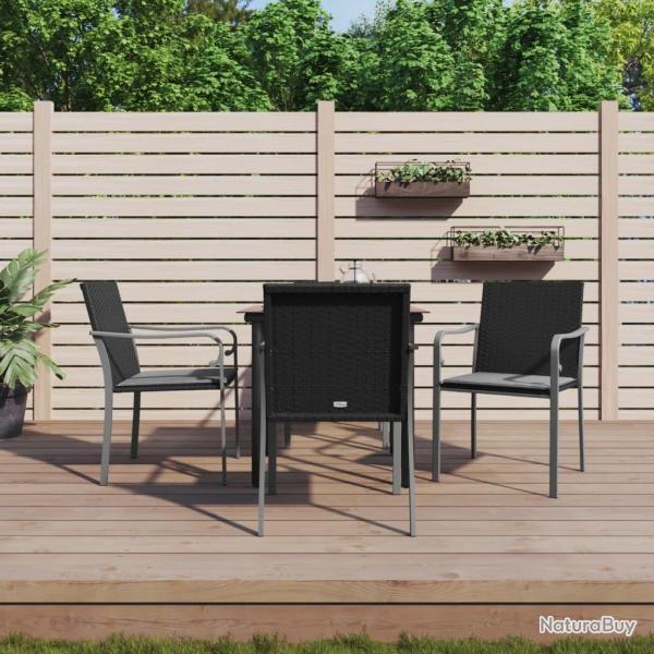 Ensemble � manger de jardin 5 pcs coussins r�sine tress�e acier