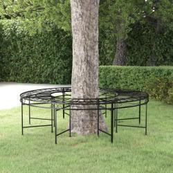 Banc circulaire tour d'arbre &Oslash;160 cm Noir Acier