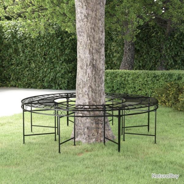 Banc circulaire tour d'arbre �160 cm Noir Acier