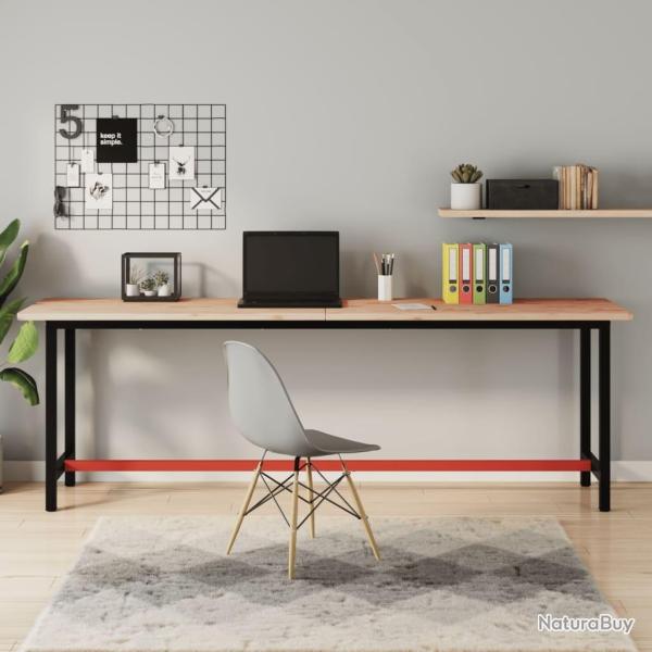 �tabli 220x55x81,5 cm bois massif de h�tre et m�tal