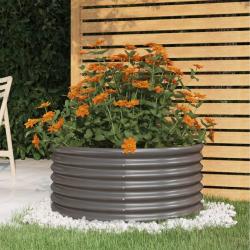 Jardini&egrave;re de jardin Acier galvanis&eacute; 80x80x36 cm Gris