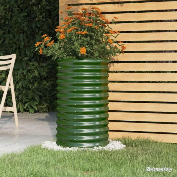 Jardini�re de jardin Acier galvanis� 40x40x68 cm Vert
