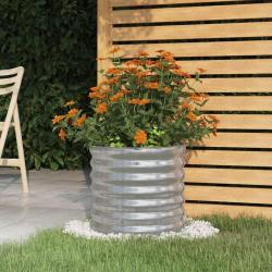Jardini&egrave;re de jardin Acier galvanis&eacute; 40x40x36 cm Argent&eacute;