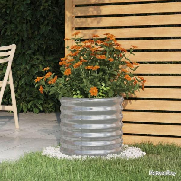 Jardini�re de jardin Acier galvanis� 40x40x36 cm Argent�