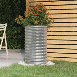 Jardini&egrave;re de jardin Acier galvanis&eacute; 40x40x68 cm Argent&eacute;