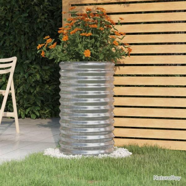 Jardini�re de jardin Acier galvanis� 40x40x68 cm Argent�