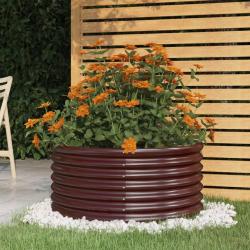 Jardini&egrave;re de jardin Acier galvanis&eacute; 80x80x36 cm Marron