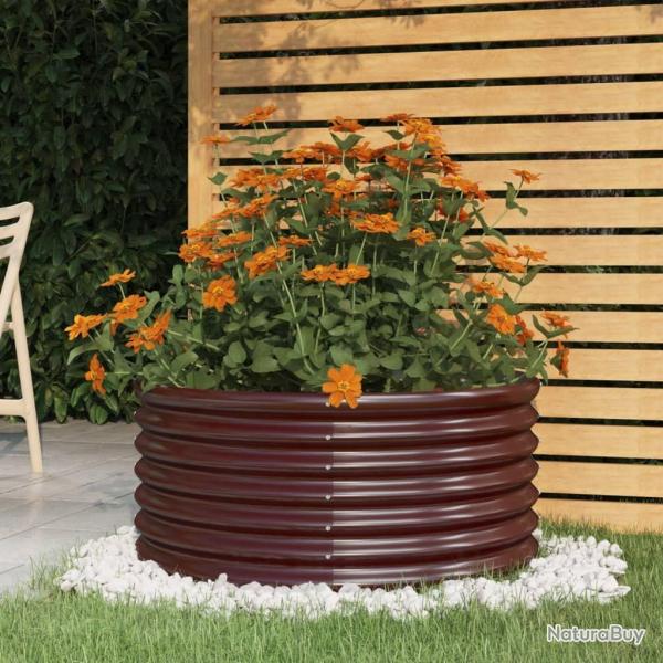 Jardini�re de jardin Acier galvanis� 80x80x36 cm Marron