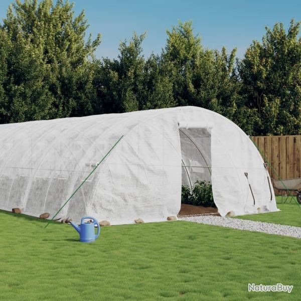 Serre avec cadre en acier blanc 30 m� 6x5x2,3 m