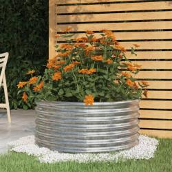 Jardini&egrave;re de jardin Acier galvanis&eacute; 80x80x36 cm Argent&eacute;