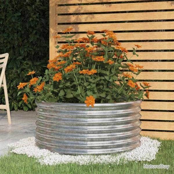Jardini�re de jardin Acier galvanis� 80x80x36 cm Argent�