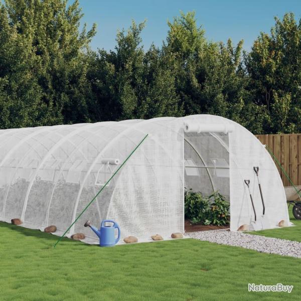 Serre avec cadre en acier blanc 32 m� 8x4x2 m