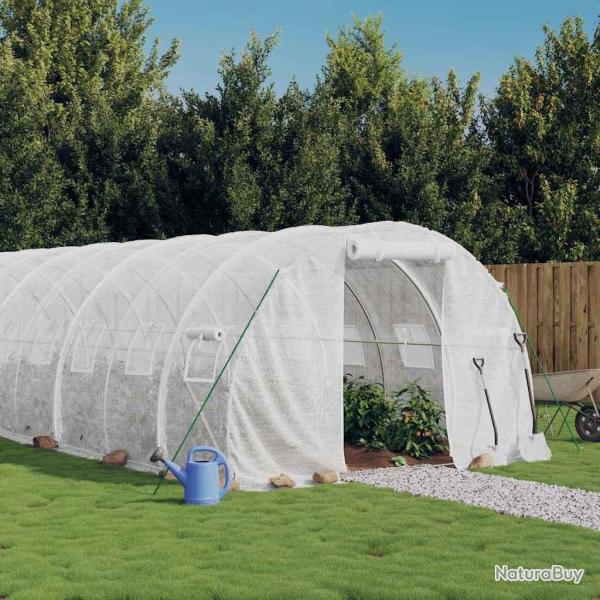 Serre avec cadre en acier blanc 30 m� 10x3x2 m