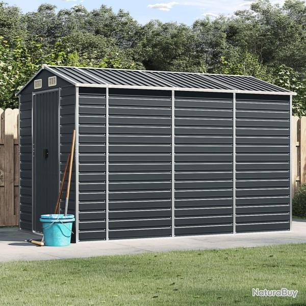Abri de jardin anthracite 191x300x198 cm acier galvanis�